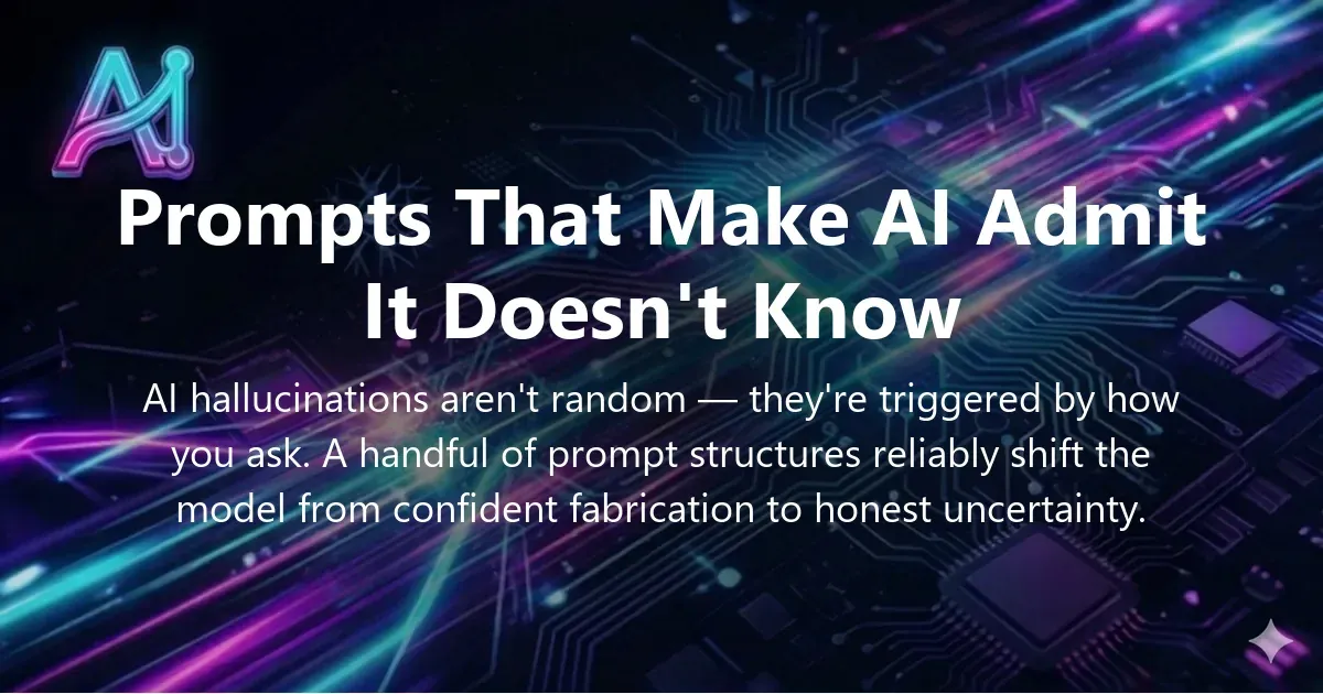 Illustration for "Effective Prompts That Make AI Admit It Doesn't Know" — a guide on prompt engineering and AI hallucinations | Applied AI Hub