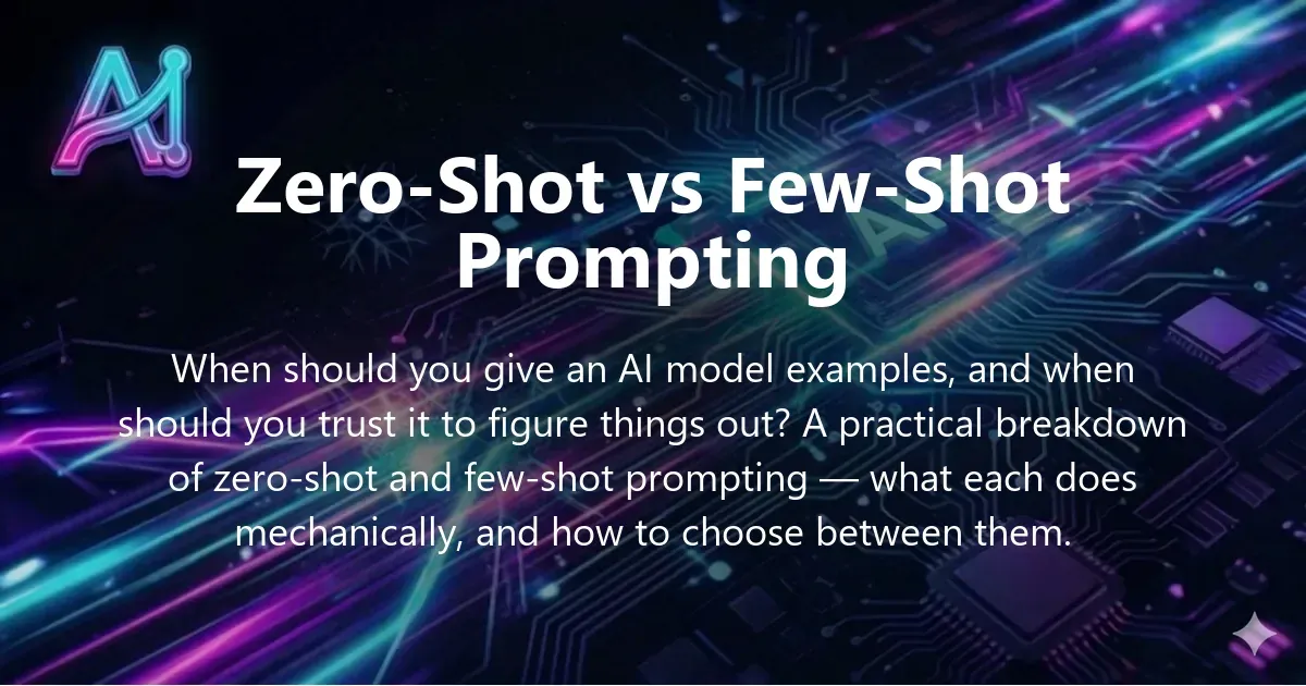 Illustration for "Zero-Shot vs Few-Shot Prompting: A Comprehensive Comparison" — a guide on prompt engineering and zero-shot prompting | Applied AI Hub