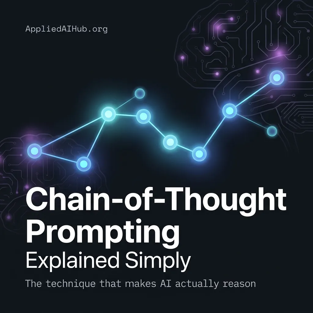 Illustration for "Chain-of-Thought Prompting, Explained Simply" — a guide on prompt engineering and chain-of-thought | Applied AI Hub