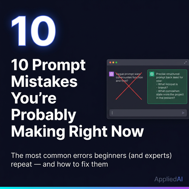 Cover image for 10 Prompt Mistakes You're Probably Making Right Now