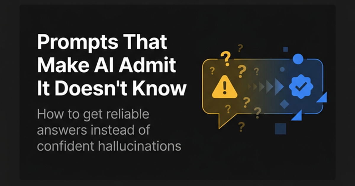 Cover image for Prompts That Make AI Admit It Doesn't Know